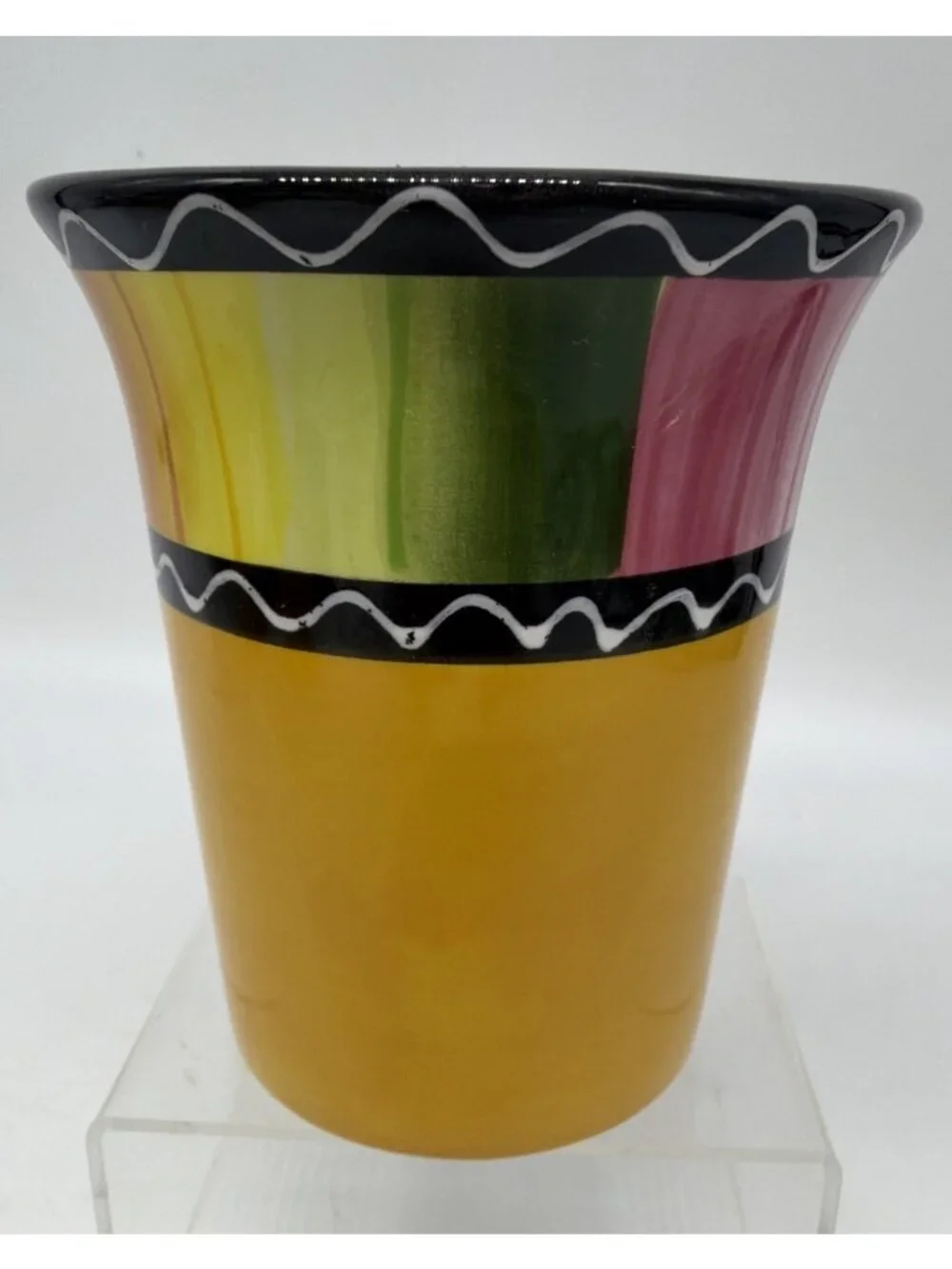 Serape By Nancy Green For Certified International Coffee Mugs Yellow D/C ‘08 EUC